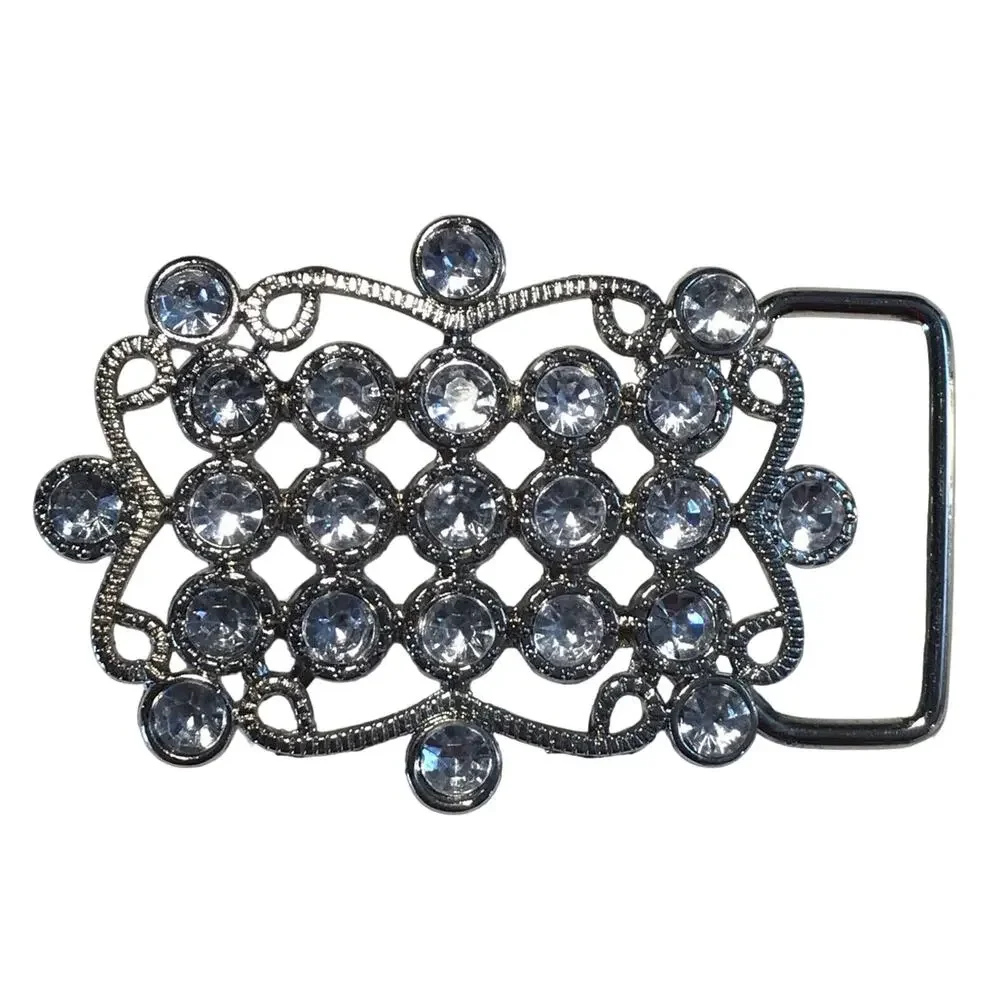Woman's Rhinestone Studded Belt Buckle